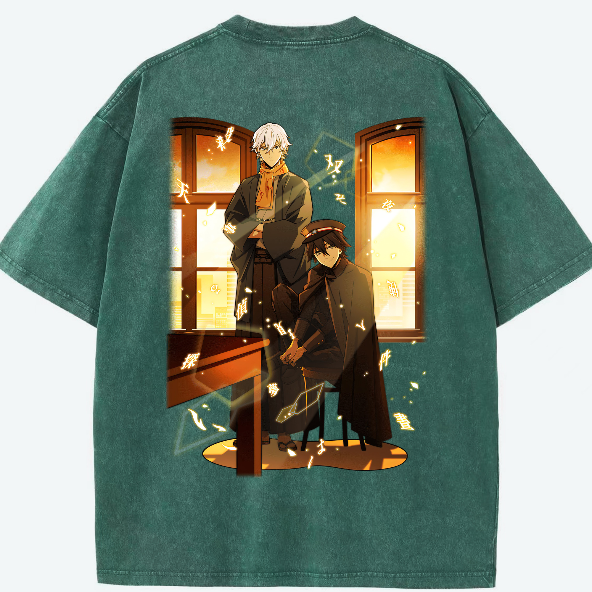 （画像用） 文豪ストレイドッグス Bungo Stray Dogs 綿100% ヴィンテージ風 半袖Tシャツ（背面プリント）